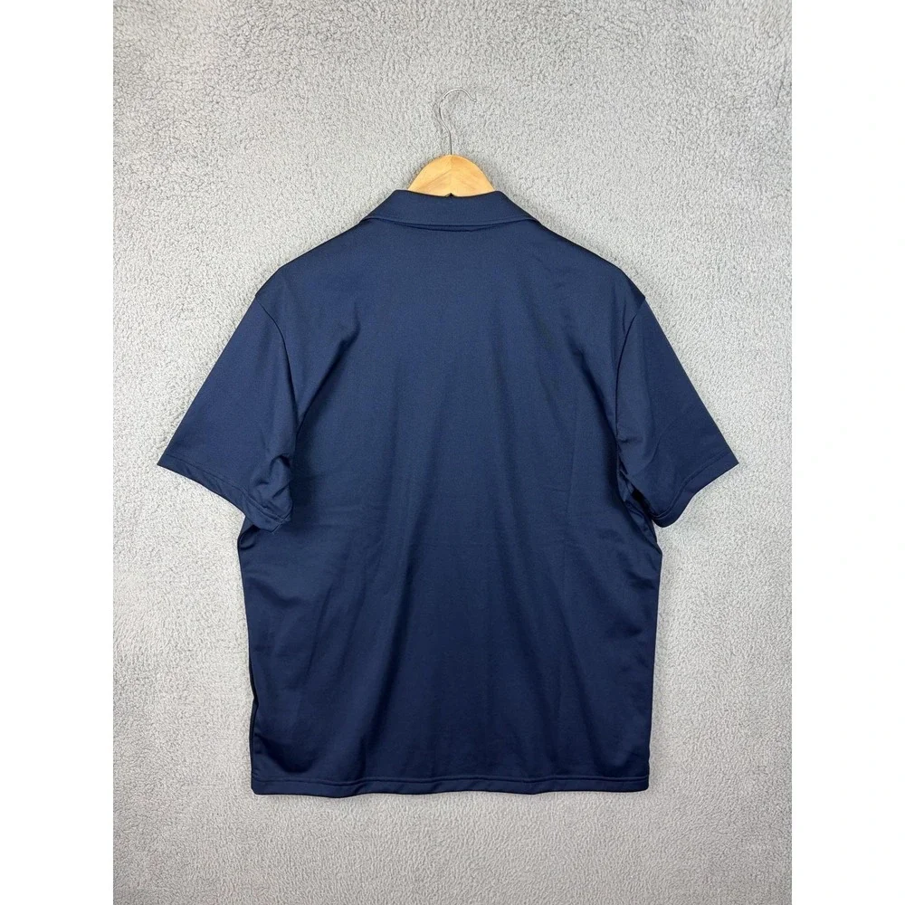 Adidas Polo Shirt Men Large Navy Blue A430 Solid Pique Golf Performance Knit New